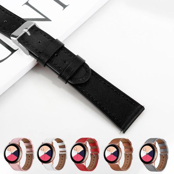 

watch bands otmeng watchbands for samsung galaxy 42mm cow leather active first layer cowhide 20mm 22mm strap accessories, Black;brown