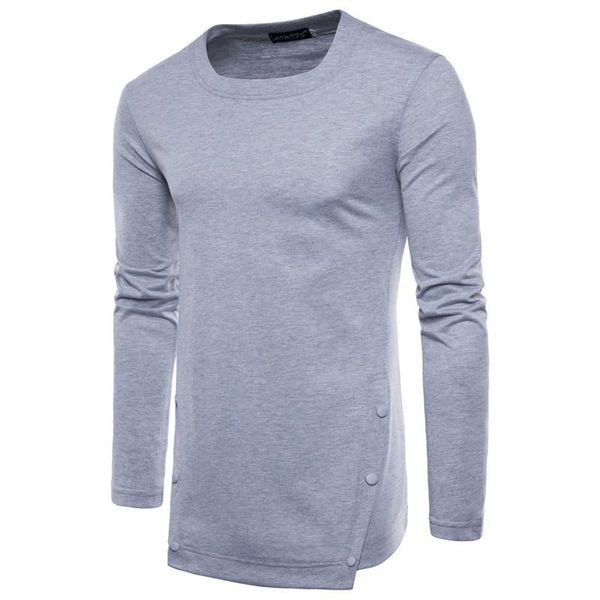 

men's t-shirts s-2xl men casual bottoming long t-shirt nice fashion high street solid color long-sleeved for male hip hop style, White;black