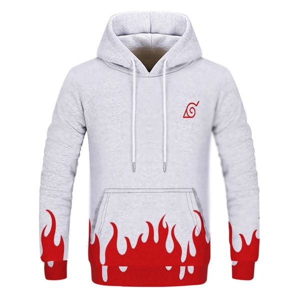 

digital printing naruto men's casual style series hooded pullover, Black