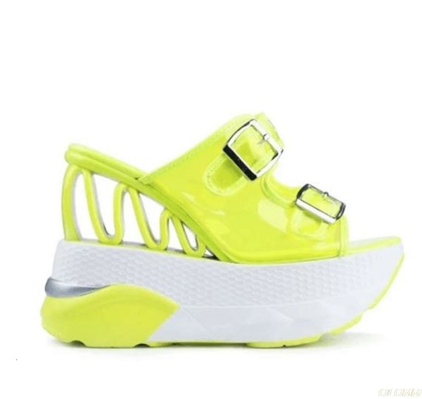 

2021 summer wee transparent pvc shoes casual super high hooks platform ladies slides women sandals, Black