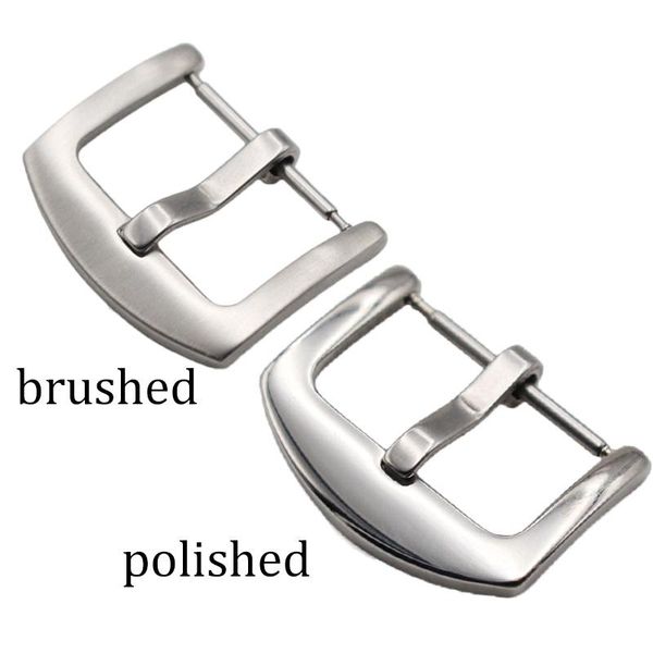 

watch bands metal band buckle polished brushed 18 20 22 24mm men watchband strap silver black stainless steel clasp accessories, Black;brown