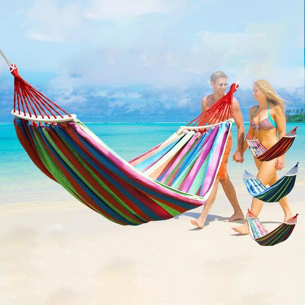 

outdoor pads furniture canvas color fabric wood spreader bar stick hammock tent camping traveling child swing hanging bed two pieces