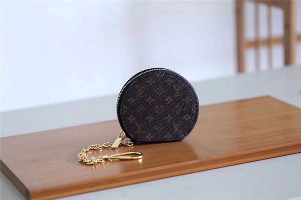 

wallet brand wallets designer card luxury m63597 pouches old cases flower chain coin purse key leather holders compact purse long, Black;red