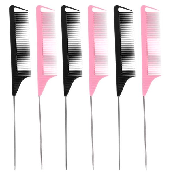 

hair brushes 12pcs parting comb carbon fiber for salon, Silver