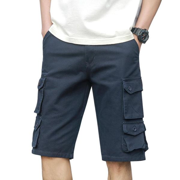 

men's shorts summer male breathable men casual cotton man clothes solid slim fit knee length short pants, White;black