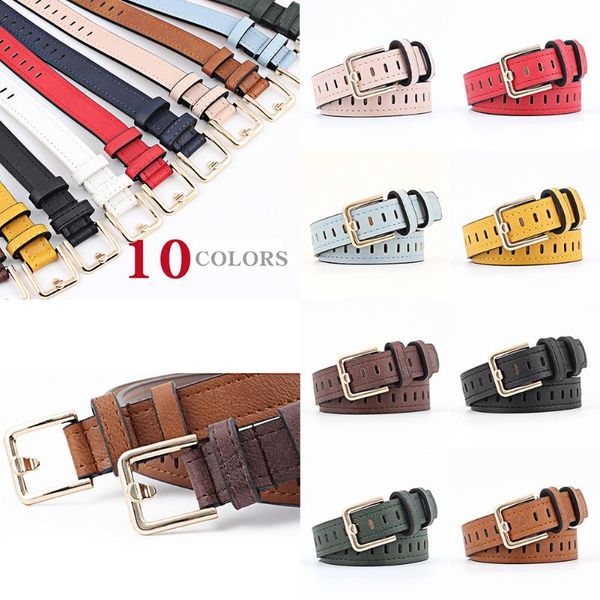 

belts 1pc beauty women belt casual faux leather metal without pin buckle openwork waistband fashion waist hollow out, Black;brown
