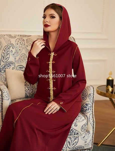 

ethnic clothing ramadan kaftan moroccan abaya dubai muslim fashion abayas for women turkish dresses islam robe femme de moda musulmana, Red