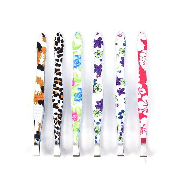 

eyebrow tools & stencils 1pc tweezer flower printed stainless steel makeup tool