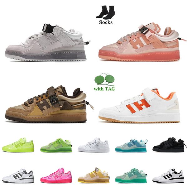

2022 wholesale mens forum low casual shoes runner bad bunny sneakers easter egg buckle brown true orange bright blue orbit grey back to scho, White;red