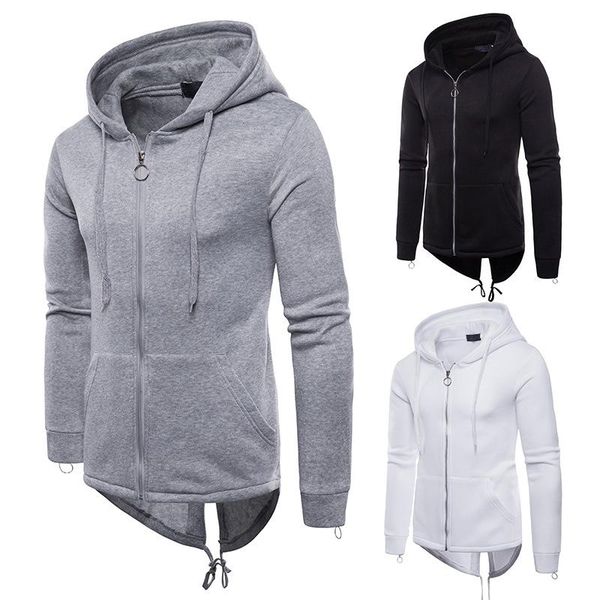 

men's hoodies & sweatshirts states mens fleece pure color spread out the fork after big body fashion match hooded, Black