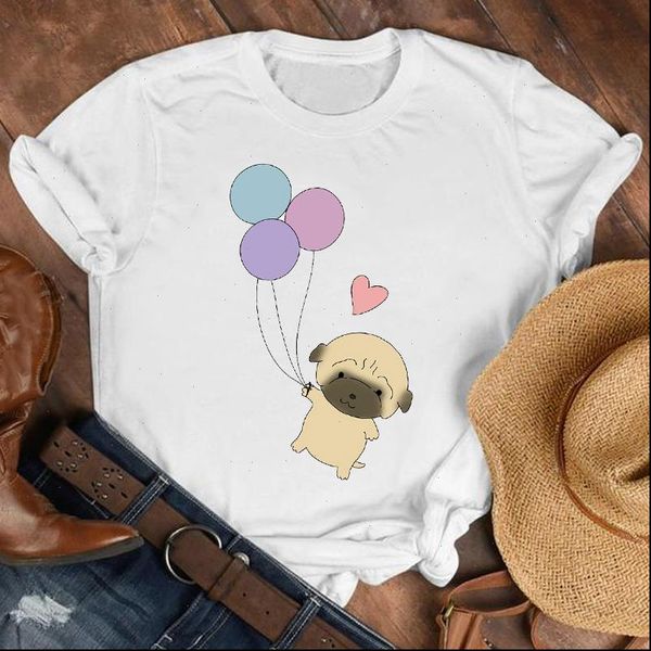 

women lady dog funny fashion 90s cute printing summer fall shirt clothes tshirt tee womens female print t graphic, White
