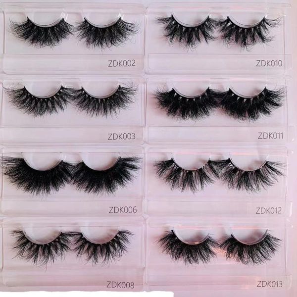 

false eyelashes 10 pairs 22mm 25mm super fluffy real mink lashes zdk-series wild curly eyelash wholesale bulk