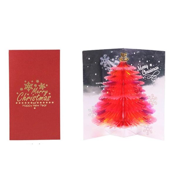 

greeting cards 3d -up christmas tree handmade holiday card envelope for xmas f19b