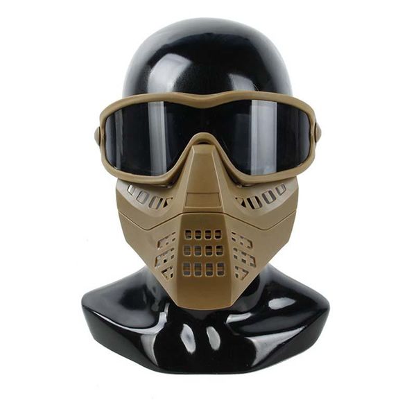 

cycling helmets tactical paintball split anti-fog goggles mask with removeable