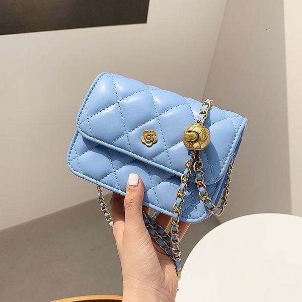 

evening bag women's 2021 summer single shoulder chain pu fashion lingge portable small square