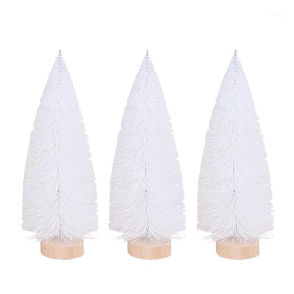

christmas decorations home decoration pin dusted artificial trees yellow diy pink mini green white wood iron bottle brush plastic heimwerken