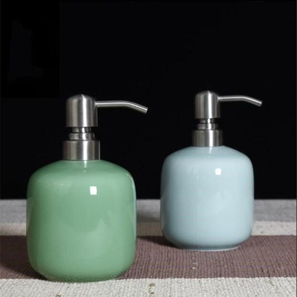 

creative ceramic hand sanitizer bottling toilet lotion bottle empty bottle high-end longquan celadon pressing soap dispenser