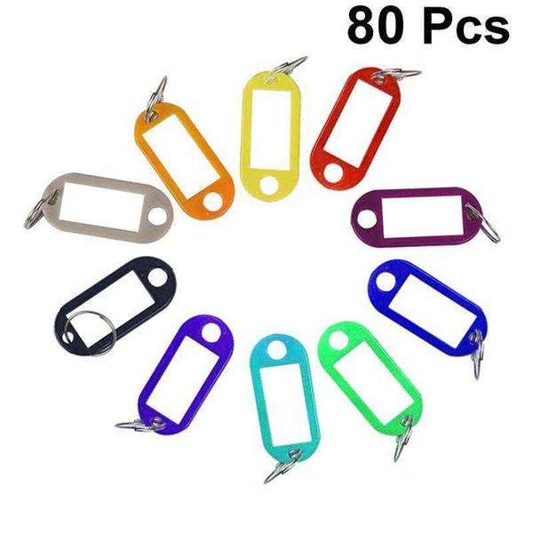

80pcs keychains durable convenient practical key tags with ring for home h1126, Silver