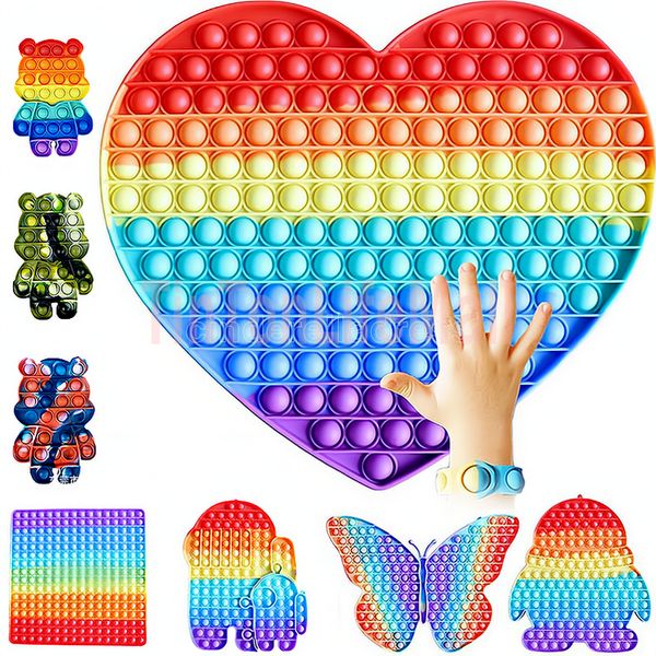

giant size press its fidget toys 30cm rainbow big push bubble xxl dimple antistress toy simpl dimmer stress toys children gifts se7