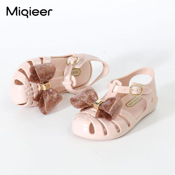 

kids shoes 2021 summer spring girls bowknot princess shoes beach sandals baby crystal jelly children toddler roman sandals, Black