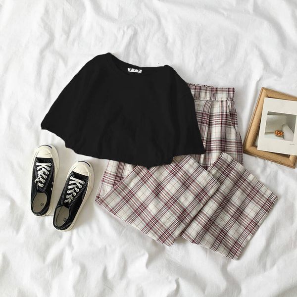 

2021 student kong short-sleeved style long-sleeve shirt + chess nine suit fashion pants qp8q, Gray