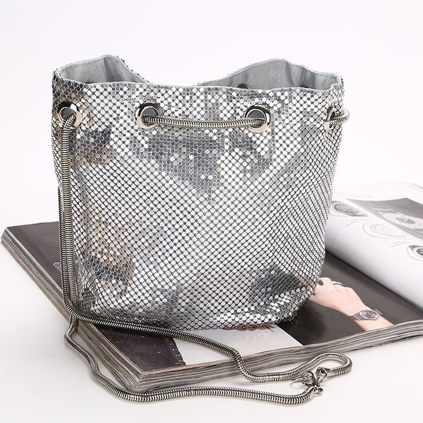 

factory/retaill/wholesale brand new handmade pretty aluminum sheet evening bag tubbiness clutch for wedding/banquet/party/porm(more colors)