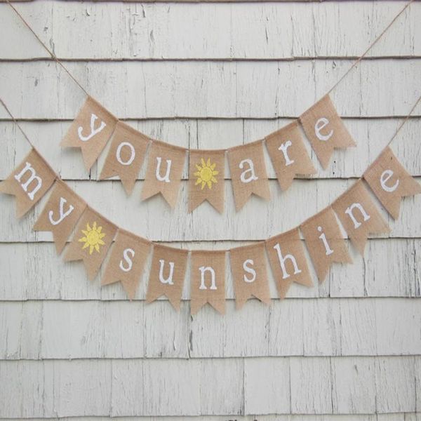 

party decoration you are my sunshine banner, garland, burlap baby shower decoration,nursery decor