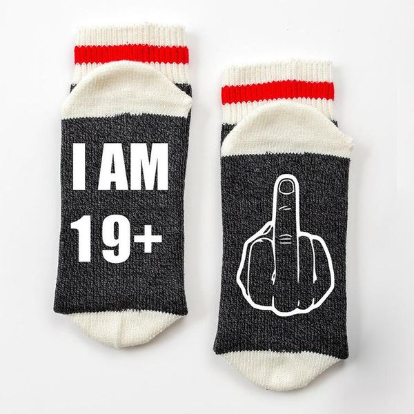 

men's socks letter iam casual for men and women pure cotton fun number sports, Black