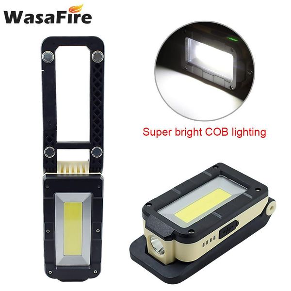 

portable lanterns wasafire xpe+cob led working light usb rechargeable 4 modes work magnetic lanterna for camping hunting