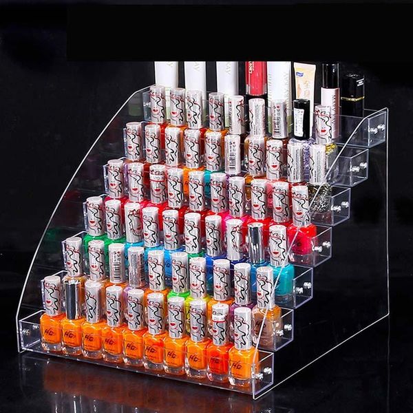 

hooks & rails multi-layer optional rack storage acrylic clear nail polish cosmetic varnish display stand holder manicure tool organizer