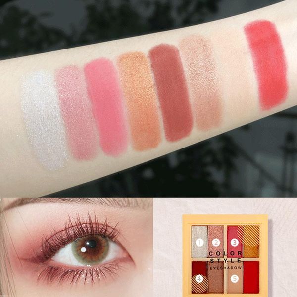 

eye shadow 8 colors eyeshadow palette matte shimmering naturally long lasting no smudging sana889