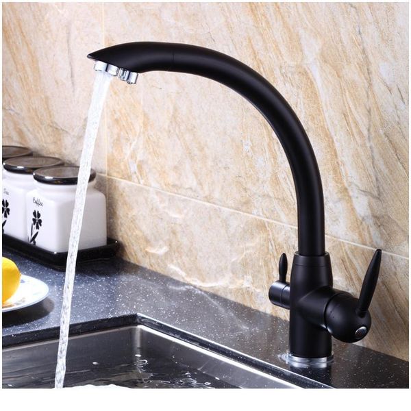

black kitchen faucets solid brass cold and mixer dual holder faucet single handle deck mounted kitc qylaix