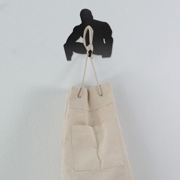 

hooks & rails man shape coat hat hook key clothing holder bedroom living room wall hanging decoration wrought iron pendant storage