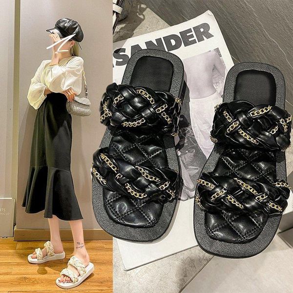 

sandals casual women wedges ankle open toe platform swing summer shoes fashion braided leather slippers, Black