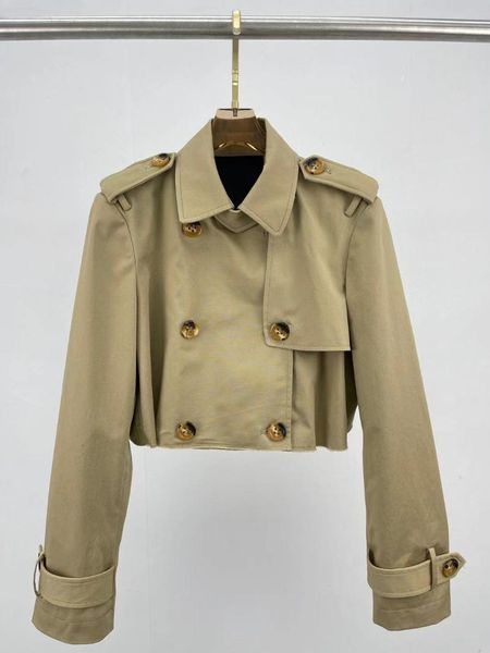 

women's jackets 2021 autumn winter most solid short jacket turn down collar double breasted runway designer draped coat outwear, Black;brown
