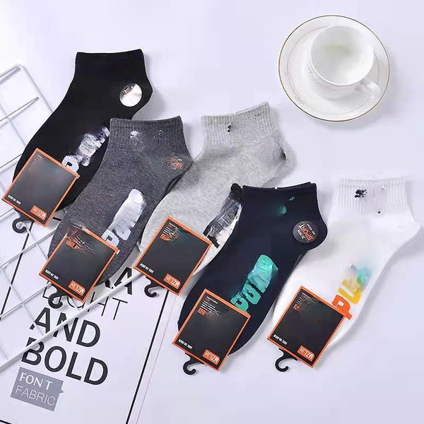 

spring and summer men's luxury boat socks leisure college wind sweat cotton basketball sports, Black