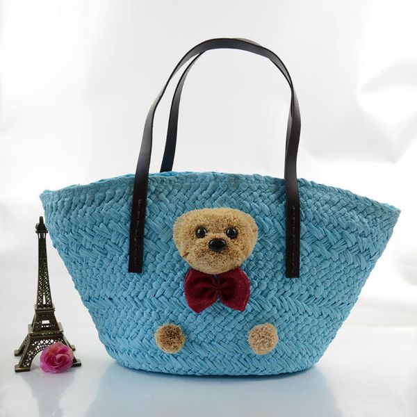 

rattan capacity designer wicker kawaii beach bag, Black;red