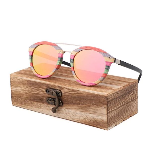 

sunglasses color wooden fashion ladies polarized uv 400 ultimate protection bamboo sun glasses travel riding women men, White;black