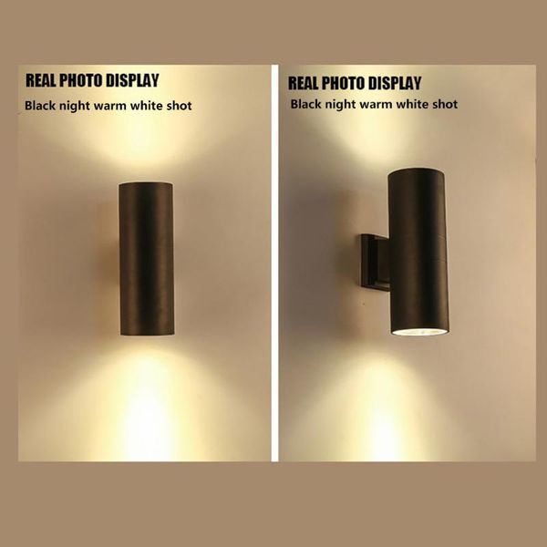 

wall lamp dining room outdoor 2pcs up and down light scrub black grey garden door waterproof patio lights double head