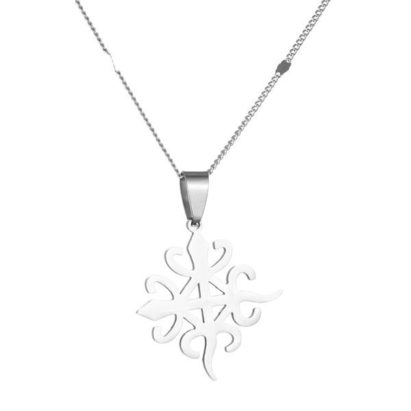 

african adinkra symbol pendant necklaces siamese crocodiles women jewelry, Silver