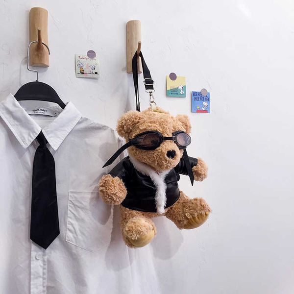 

adventures out there teddy bear bag for women fashion purses and handbags shoulder crossbody girl's plush bag 2021 new c0601
