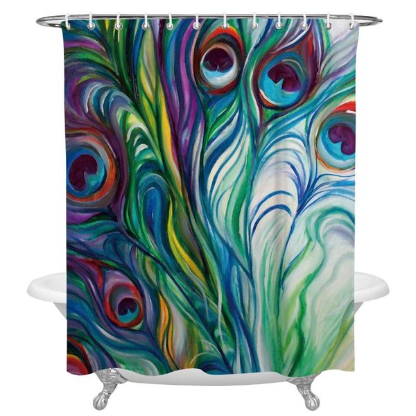 

shower curtains ink abstract peacock feather curtain decorative waterproof polyester fabric bathroom with hooks home bath decor