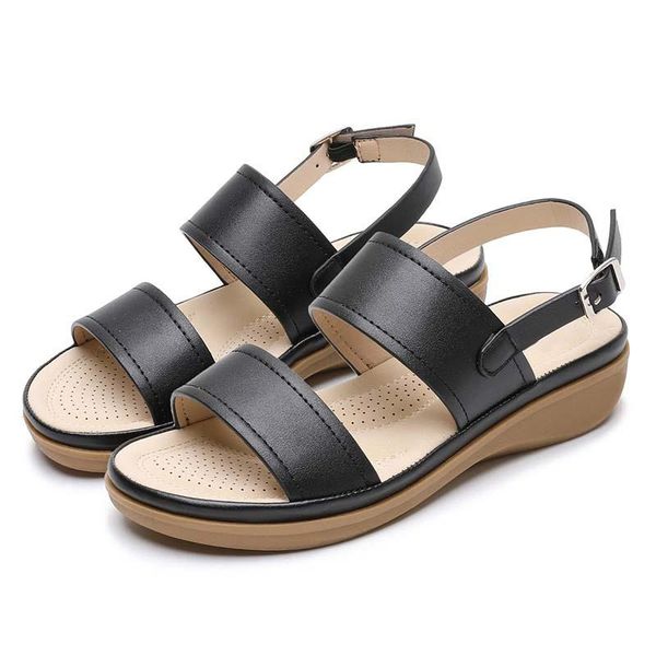 

outdoor woman sandals platform 2021 women sandals open toe roman comfort & soft woman shoes, Black