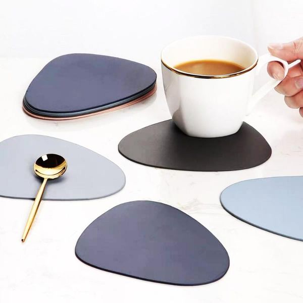 

mats & pads pu leather tableware pad heat insulation non-slip washable bowl placemat placemats disc kitchen
