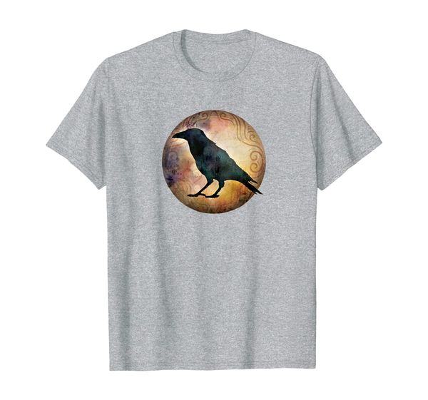 

crow shirt - i can only offer love - crow raven moon t-shirt, White;black