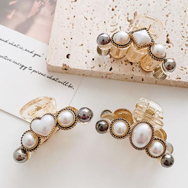 

hair accessories imitation pearls geometric claw for women ponytail holder clip hairgrip hairpins headdress headwear