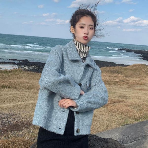 

women's jackets early spring 2021 lamb cashmere coat korean version golden mink small short jacket female, Black;brown