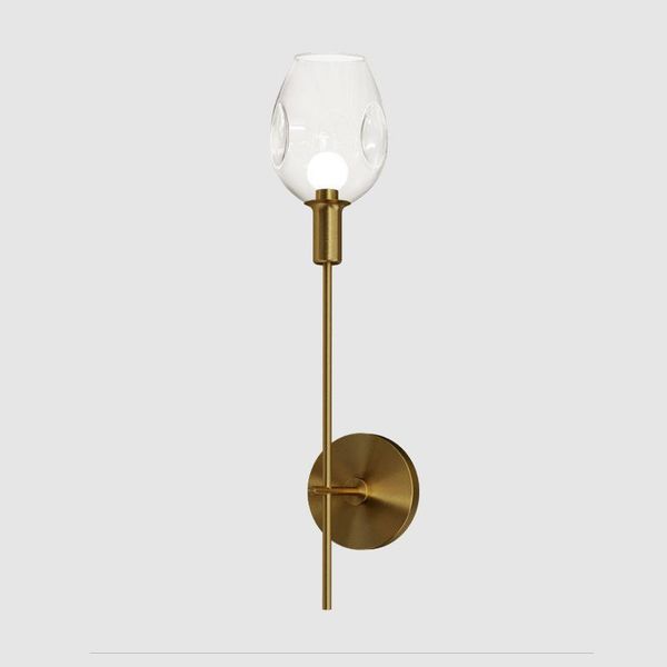 

nordic copper glass shade molecular wall lamp 1 head bedside tv side lighting fixtures for bedroom living room home decoration