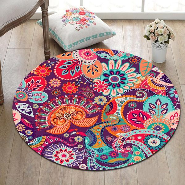 

bath mats carpet colorful cartoon paisley mandala pattern home decor area rug living room bedroom mat crawling non-slip