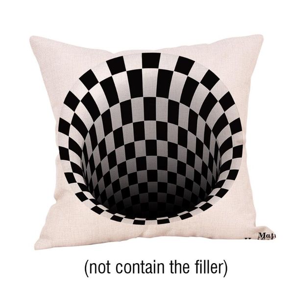 

cushion/decorative pillow protective cushion case throw cover geometry pattern home decor flax zipper car interior cool visual dustproof bed